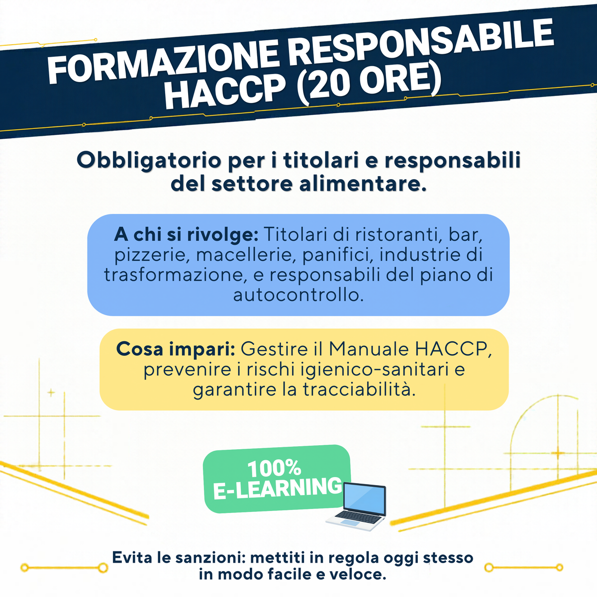 Corso Responsabile Industria Alimentare (HACCP) - 20 Ore