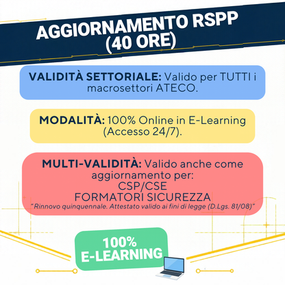 Aggiornamento RSPP 40 Ore (Tutti i macrosettori ATECO)